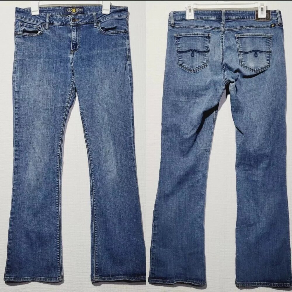 LUCKY BRAND BLUE JEANS Women's Size 10 30 10/30 regular flare boot dark wash